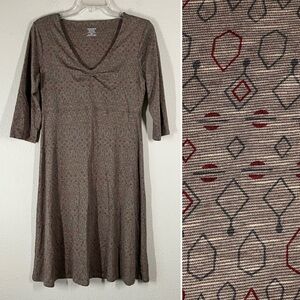 TOAD & CO Rosalinda Dress M Organic Cotton Brown Nordic Athleisure Gorpcore